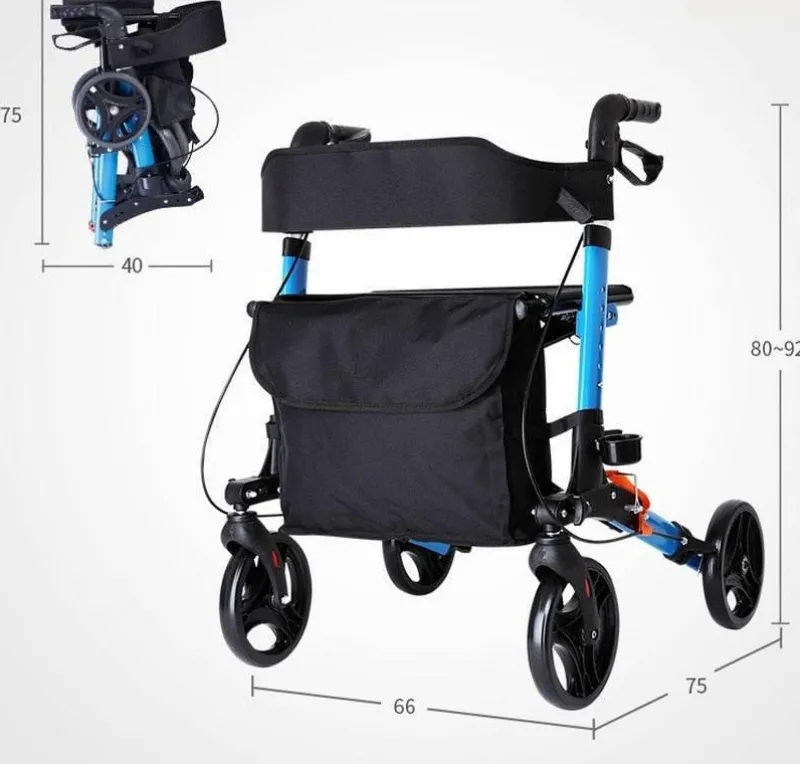 The Relaxation Nook Mobilitäts- Und Support-Tools|Gesundheits-Gadgets-Höhenverstellbarer, faltbarer Gehwagen – Tragbare Mobilitätshilfe für Senioren