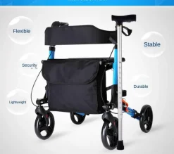 The Relaxation Nook Mobilitäts- Und Support-Tools|Gesundheits-Gadgets-Höhenverstellbarer, faltbarer Gehwagen – Tragbare Mobilitätshilfe für Senioren