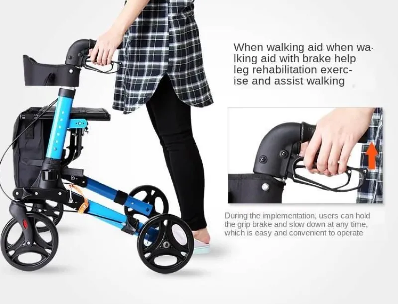 The Relaxation Nook Mobilitäts- Und Support-Tools|Gesundheits-Gadgets-Höhenverstellbarer, faltbarer Gehwagen – Tragbare Mobilitätshilfe für Senioren