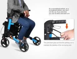 The Relaxation Nook Mobilitäts- Und Support-Tools|Gesundheits-Gadgets-Höhenverstellbarer, faltbarer Gehwagen – Tragbare Mobilitätshilfe für Senioren