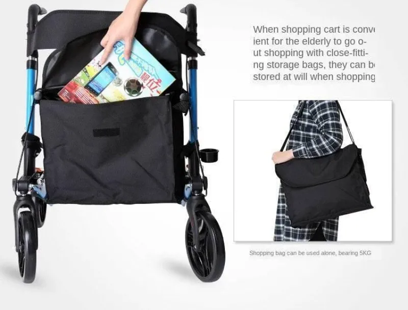 The Relaxation Nook Mobilitäts- Und Support-Tools|Gesundheits-Gadgets-Höhenverstellbarer, faltbarer Gehwagen – Tragbare Mobilitätshilfe für Senioren