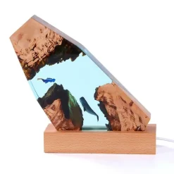 Bright Accents Beleuchtung-Höhlenwal-Schreibtischornament – ​​Einzigartiges Schreibtischdekor