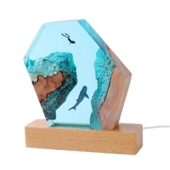 Bright Accents Beleuchtung-Höhlenwal-Schreibtischornament – ​​Einzigartiges Schreibtischdekor