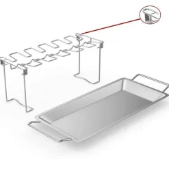 Adventure Basecamp Camping Im Freien|Outdoor-Artikel-Hähnchenflügelhalter aus Edelstahl – Grillzubehör