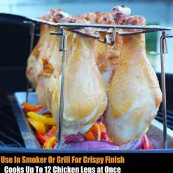 Adventure Basecamp Camping Im Freien|Outdoor-Artikel-Hähnchenflügelhalter aus Edelstahl – Grillzubehör