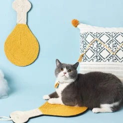 TailTrend Haustierspielzeug-Hühnerkeulen-Kratzbaum – Interaktives Spielzeug für Katzen