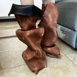 Damen Wilderness Haven Damenschuhe-High Heel Denim Boots für Damen – Stylische lange Jeansschuhe