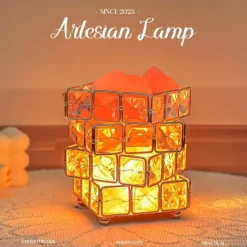 Bright Accents Beleuchtung-Himalaya-Salzlampe – quadratische Kristallsalzlampe