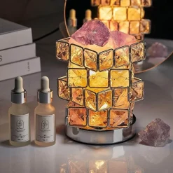 Bright Accents Beleuchtung-Himalaya-Salzlampe – quadratische Kristallsalzlampe