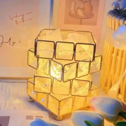 Bright Accents Beleuchtung-Himalaya-Salzlampe – quadratische Kristallsalzlampe