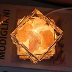 Bright Accents Beleuchtung-Himalaya-Salzlampe – quadratische Kristallsalzlampe