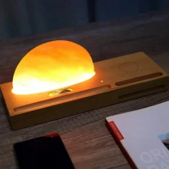 Comfort u0026 Style Beleuchtung-Himalaya-Salzlampe mit kabellosem Ladegerät – LED-Nachtlicht