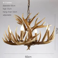 Comfort u0026 Style Beleuchtung-Hirschhorn-Pendelleuchte - Leuchte im amerikanischen Loft-Stil