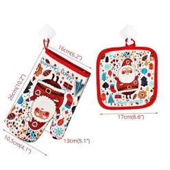 The Culinary Kit Küche & Esszimmer-Hitzebeständige Ofenhandschuhe für Weihnachten – Backhandschuhe für die Feiertage