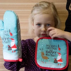 The Culinary Kit Küche & Esszimmer-Hitzebeständige Ofenhandschuhe für Weihnachten – Backhandschuhe für die Feiertage