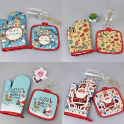 The Culinary Kit Küche & Esszimmer-Hitzebeständige Ofenhandschuhe für Weihnachten – Backhandschuhe für die Feiertage