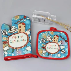 The Culinary Kit Küche & Esszimmer-Hitzebeständige Ofenhandschuhe für Weihnachten – Backhandschuhe für die Feiertage