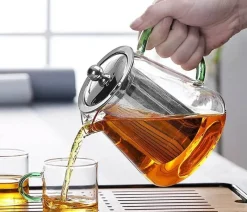 Plates u0026 More Küche & Esszimmer-Hitzebeständige Teekanne aus Glas – 550 ml mit Sieb für Kaffee und Tee