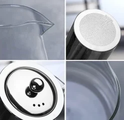 Plates u0026 More Küche & Esszimmer-Hitzebeständige Teekanne aus Glas – 550 ml mit Sieb für Kaffee und Tee