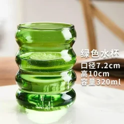 Plates u0026 More Küche & Esszimmer-Hitzebeständiger Becher aus geriffeltem Glas – 250 ml Tasse für Tee, Kaffee und Saft