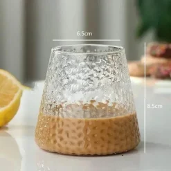 Plates u0026 More Küche & Esszimmer-Hitzebeständiger gestreifter Glasbecher – Kreatives transparentes Trinkgeschirr