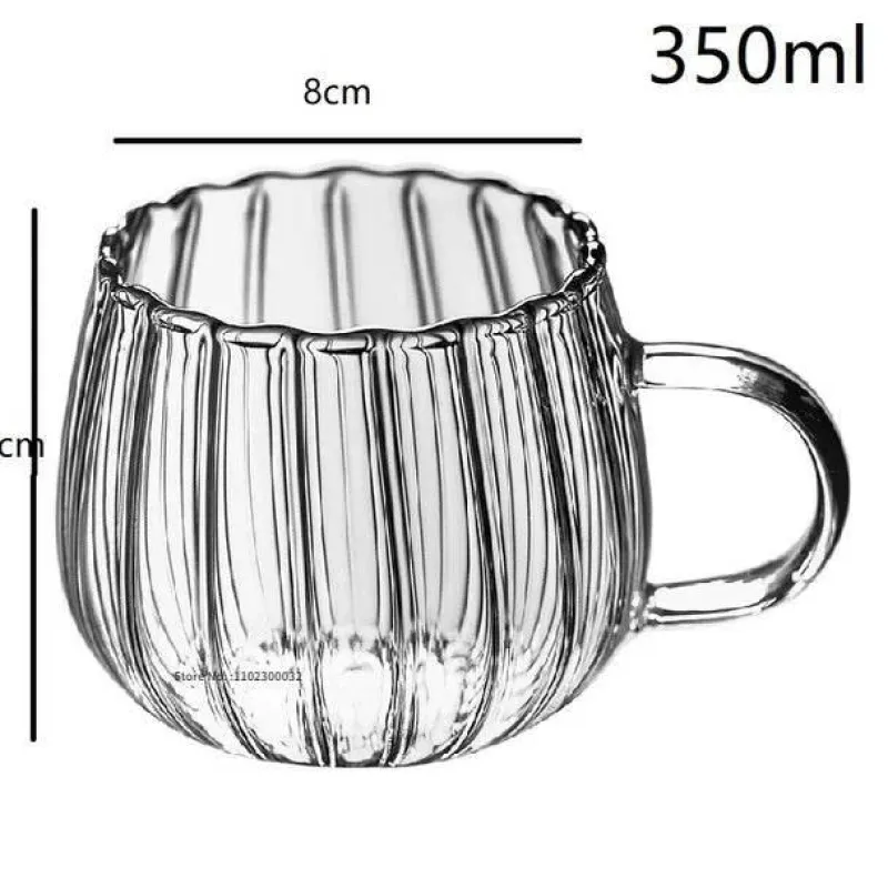 Plates u0026 More Küche & Esszimmer-Hitzebeständiger gestreifter Glasbecher mit Henkel – süße Kaffeetasse fürs Homeoffice