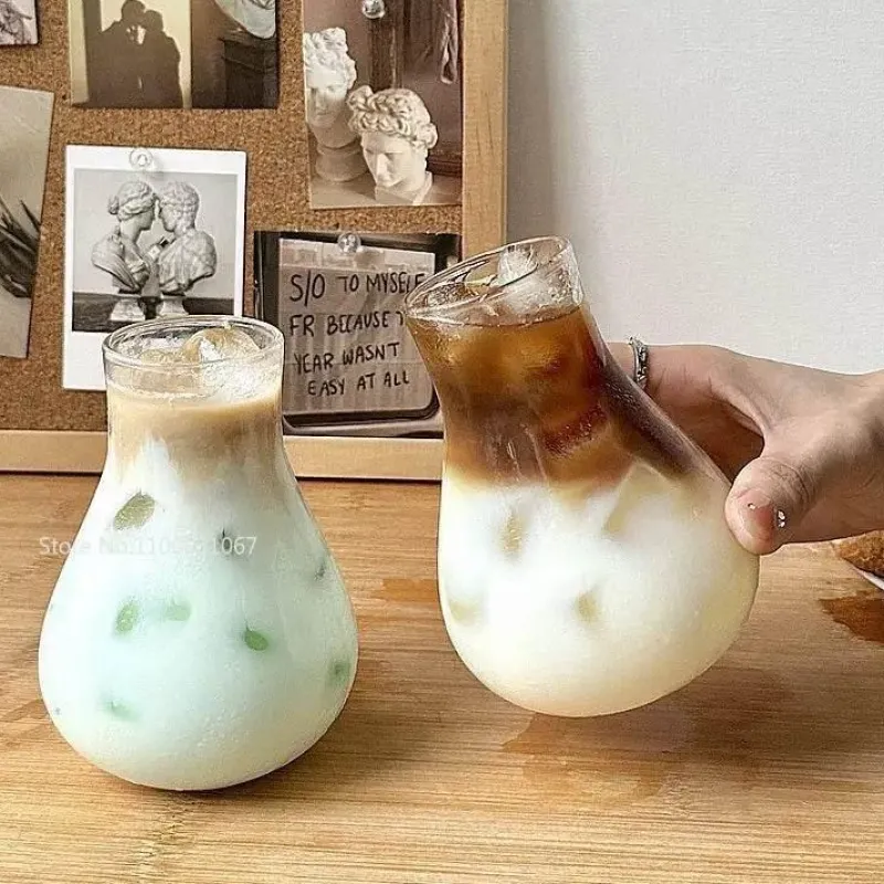 Plates u0026 More Küche & Esszimmer-Hitzebeständiger Kaffeebecher aus Glas – Iced Latte Juice Cup