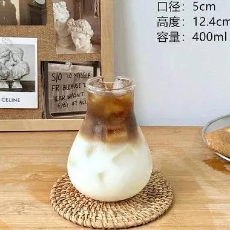 Plates u0026 More Küche & Esszimmer-Hitzebeständiger Kaffeebecher aus Glas – Iced Latte Juice Cup