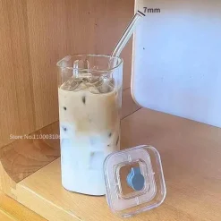 Plates u0026 More Küche & Esszimmer-Hitzebeständiger Tulpenglasbecher mit Strohhalm – Klares Trinkgeschirr für Kaffee und Tee