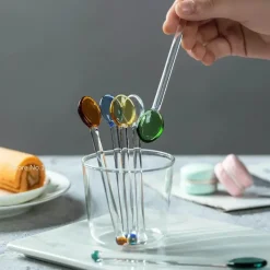 Plates u0026 More Küche & Esszimmer-Hitzebeständiges Glaslöffel-Set – Kaffee-Dessert-Teelöffel