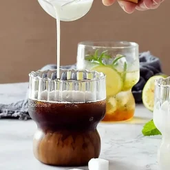 Plates u0026 More Küche & Esszimmer-Hitzebeständiges Kaffeebecher-Set aus Glas – Klare Tassen für Tee, Bier und Saft