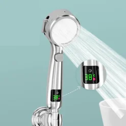 The Blissful Bath Badezimmer-Hochdruck-Duschkopf - Regenduschkopf mit Temperaturanzeige