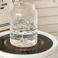 Plates u0026 More Küche & Esszimmer-Hochtemperaturbeständige Teetasse aus Glas mit Deckel – versiegelter Kaffeebecher