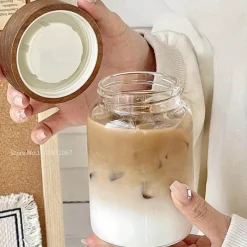 Plates u0026 More Küche & Esszimmer-Hochtemperaturbeständige Teetasse aus Glas mit Deckel – versiegelter Kaffeebecher