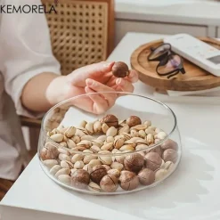 Plates u0026 More Küche & Esszimmer-Holztablett-Set mit doppelschichtigen Glasbehältern – stilvolle Süßigkeitenaufbewahrung