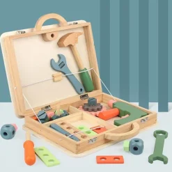 The Decor Haven Babyspielzeug-Holzwerkzeug-Spielset – Pädagogisches Werkstatt-Spielset für Kinder