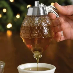The Cozy Mug Küche & Esszimmer-Honigspender - Honighalter aus Wabenglas