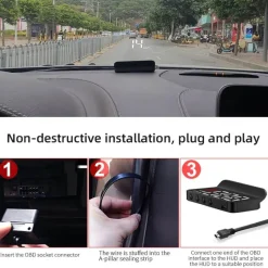 Wild u0026 Free Gear Autozubehör|Automobilindustrie-HUD-Windschutzscheiben-Tachometer – Digitales Head-Up-Display