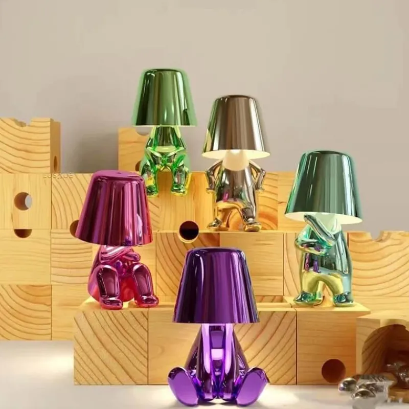 Bright Accents Beleuchtung-Humanoide Harz-Touch-Lampe - Buntes süßes Nachtlicht