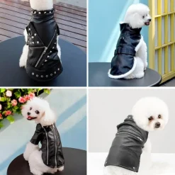 Decor Haustierzubehör-Hundemantel aus Leder – Stilvolle Haustierjacke
