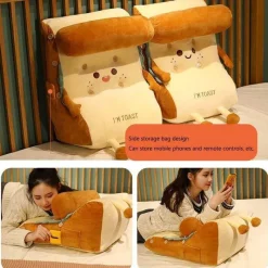 Plush Perch Bettzeug-I AM TOAST Süßes, bequemes, waschbares Nachtkissen