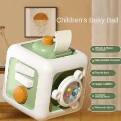 DecorOfficial Babyspielzeug-6-in-1 Montessori Busy Cube – Pädagogisches Sensorikspielzeug für Kleinkinder