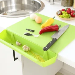 Deco Küche & Esszimmer-2in1 Schneidebrett mit seitlicher Ablage - Kreatives Küchengerät