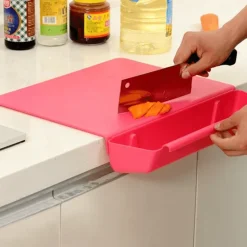 Deco Küche & Esszimmer-2in1 Schneidebrett mit seitlicher Ablage - Kreatives Küchengerät