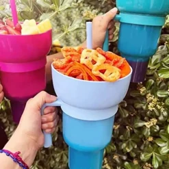 The Decor Haven Küche & Esszimmer|Outdoor-Artikel-2-in-1 Snack- und Getränkehalter Cup