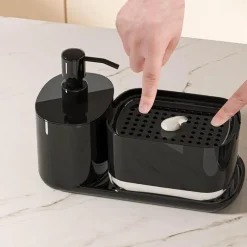 Aqua Essence Badezimmer-3-in-1 Soap Dispenser Set - Multi-Purpose Bathroom Organizer