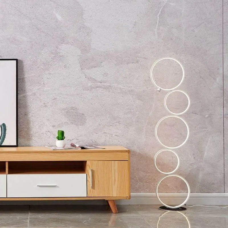 Luminous Stands Beleuchtung|Möbel-Infinity Ring Floor Lamp - Modern LED Light Fixture