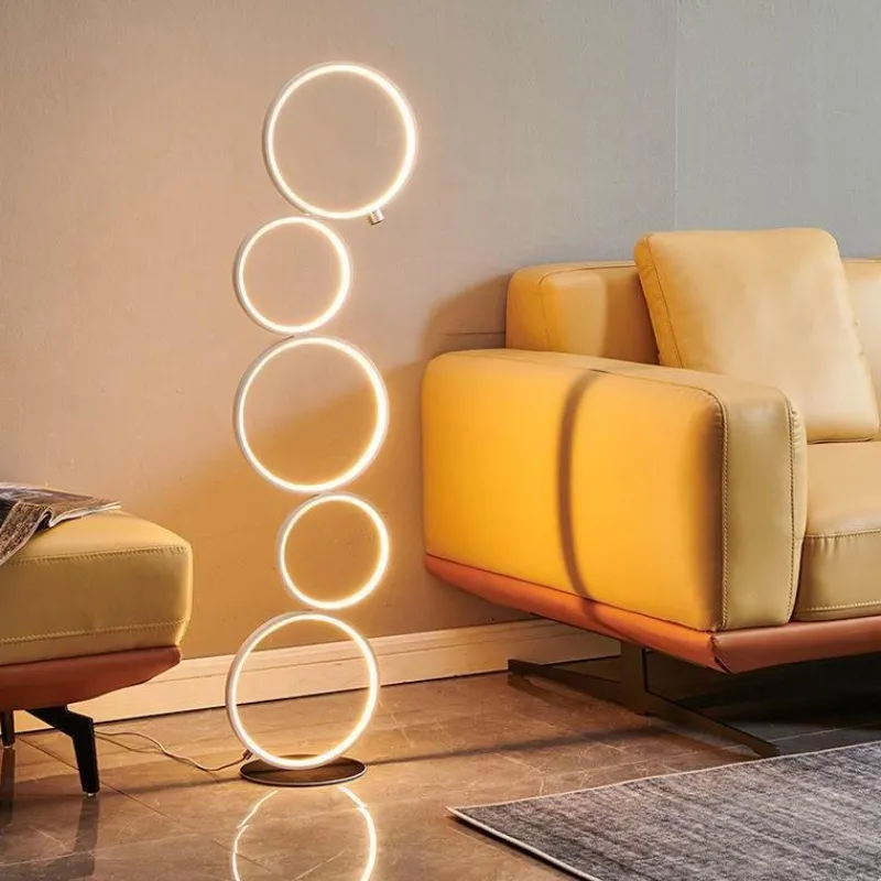Luminous Stands Beleuchtung|Möbel-Infinity Ring Floor Lamp - Modern LED Light Fixture