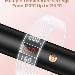 PureGlow Frauenpflege|Körperpflege-3-in-1-Ionen-Lockenwickler und Glätteisen – Professionelle beheizte Stylingbürste und Lockenstab mit Verbrühschutz