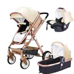 Kinder The Decor Haven Kinderwagen & Zubehör-3-in-1-Kinderwagen im europäischen Stil mit Korbwagen
